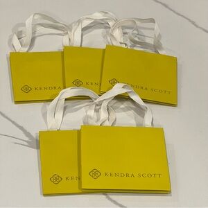 Kendra Scott Vibrant Yellow Bags with White Handles small lot of 5
